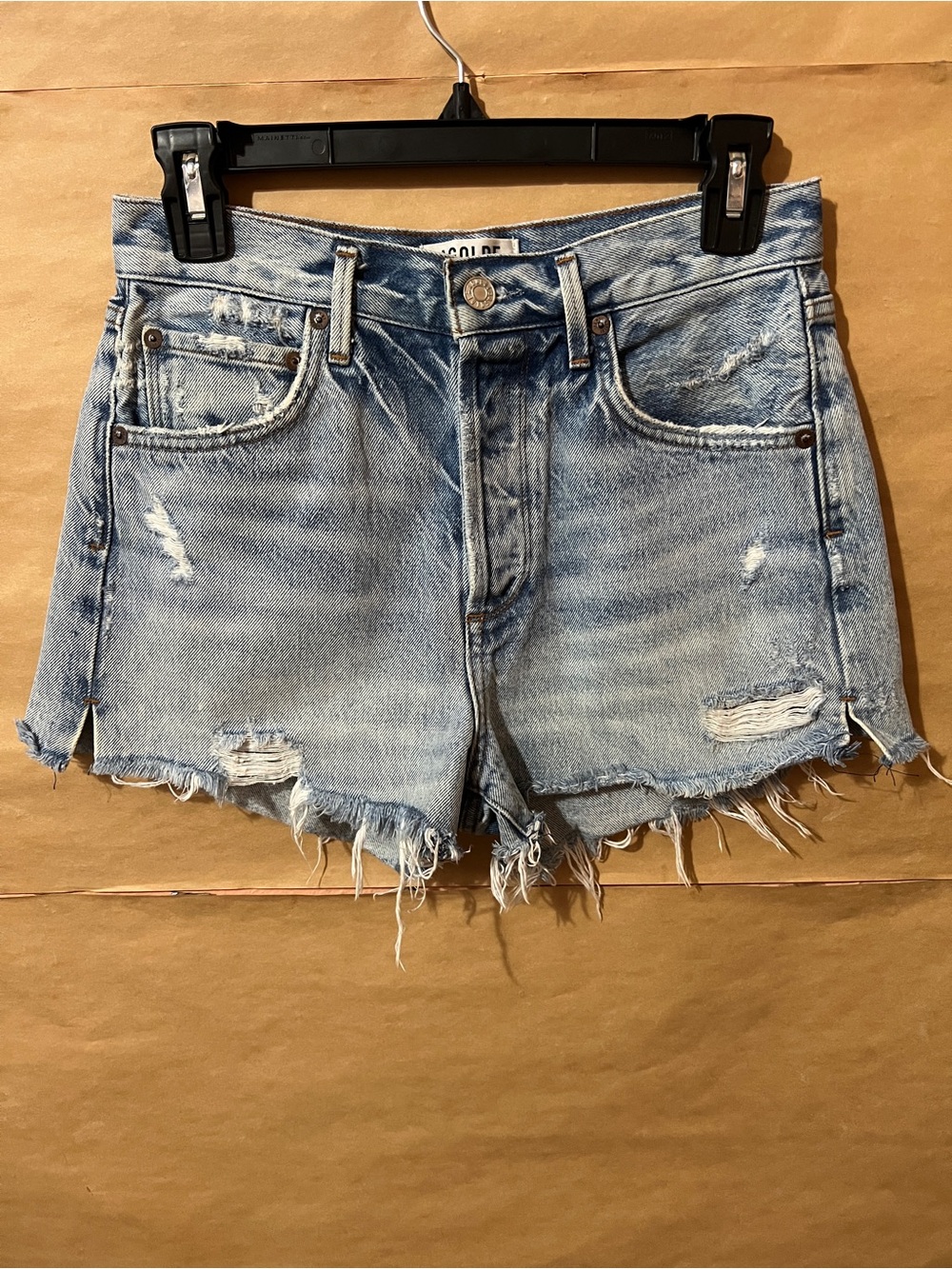 Agolde | Jaden Shorts Surreal Denim High Rise Cutoff Shorts Cotton Size 26